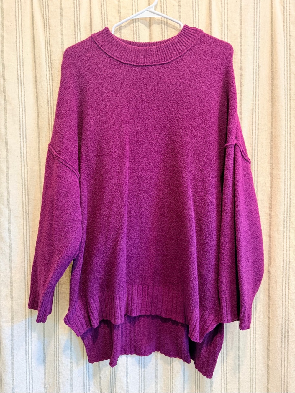 Free People Peaches Tunic Sweater in Fuchsia